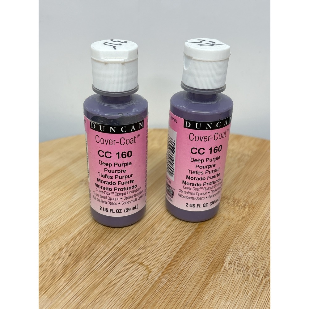 Duncan Covercoat Glazes Deep Purple CC 160 2oz. Bottles Lot of 2 Bottles NEW